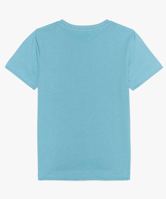 Tee-shirt garçon uni à manches courtes en coton bio vue2 - GEMO 4G GARCON - GEMO