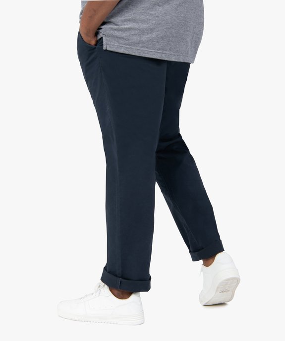 Pantalon homme grande taille chino en stretch coupe straignt vue3 - GEMO (G TAILLE) - GEMO