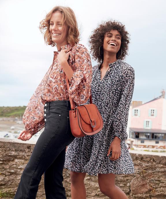 Chemise femme en voile à motif fleuri  vue6 - GEMO(FEMME PAP) - GEMO