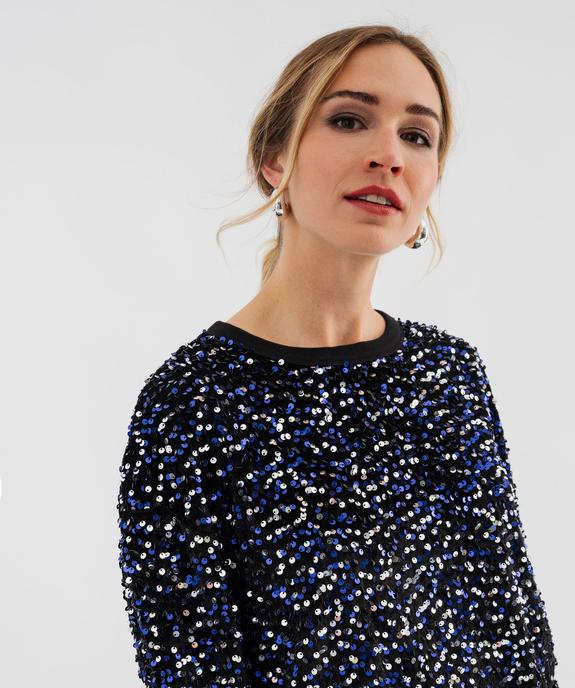 Sweat en velours à sequins femme vue2 - GEMO(FEMME PAP) - GEMO