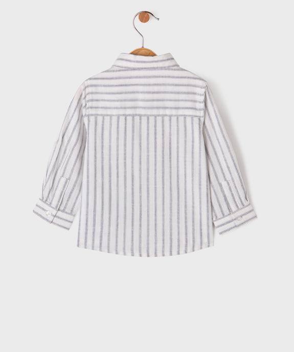 Chemise manches longues en coton rayé bébé garçon vue3 - GEMO(BEBE DEBT) - GEMO