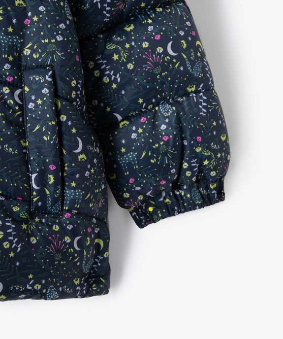 Blouson bébé fille matelassé à motifs fleuris avec doublure chaude vue3 - GEMO 4G BEBE - GEMO