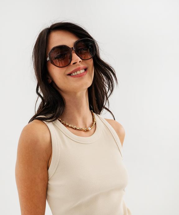 Débardeur en maille côtelée emmanchures américaines femme vue2 - GEMO 4G FEMME - GEMO