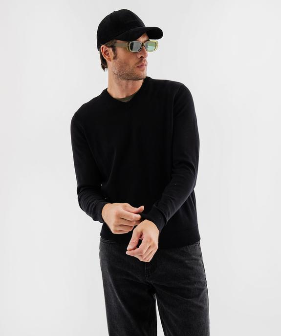 Pull fin à col V en coton homme vue5 - GEMO 4G HOMME - GEMO