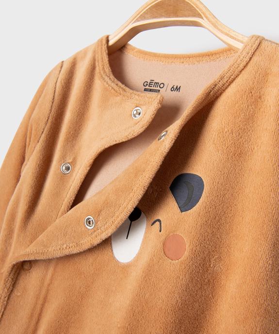 Pyjama dors-bien en velours fermeture devant bébé vue8 - GEMO 4G BEBE - GEMO