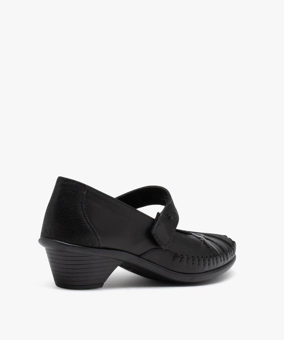 Escarpins confort femme en cuir détails brillants vue4 - GEMO 4G FEMME - GEMO