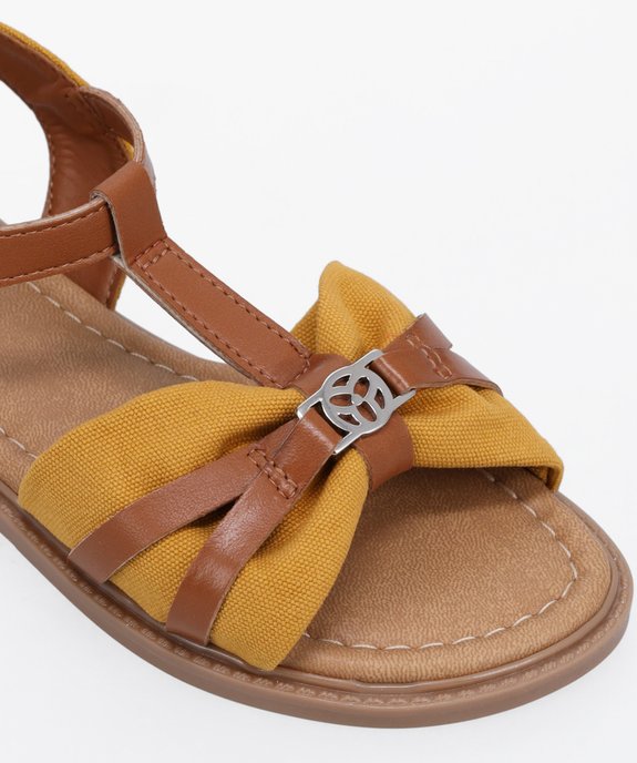 Sandales fille à brides en toile et matière lisse vue6 - GEMO (ENFANT) - GEMO