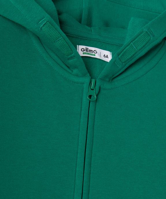 Sweat zippé à capuche uni garçon vue2 - GEMO 4G GARCON - GEMO