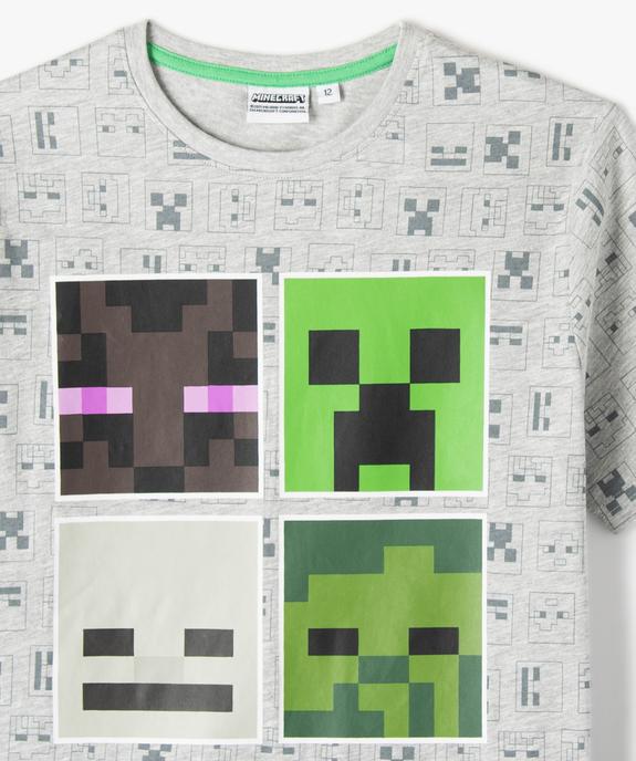Pyjashort garçon bicolore avec motif sur l’avant - Minecraft vue2 - MINECRAFT - GEMO