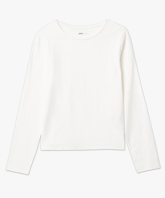 Tee-shirt femme à manches longues en coton extensible vue4 - GEMO(FEMME PAP) - GEMO
