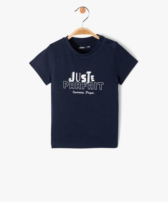 Tee-shirt à manches courtes avec message bébé garçon vue1 - GEMO(BEBE DEBT) - GEMO