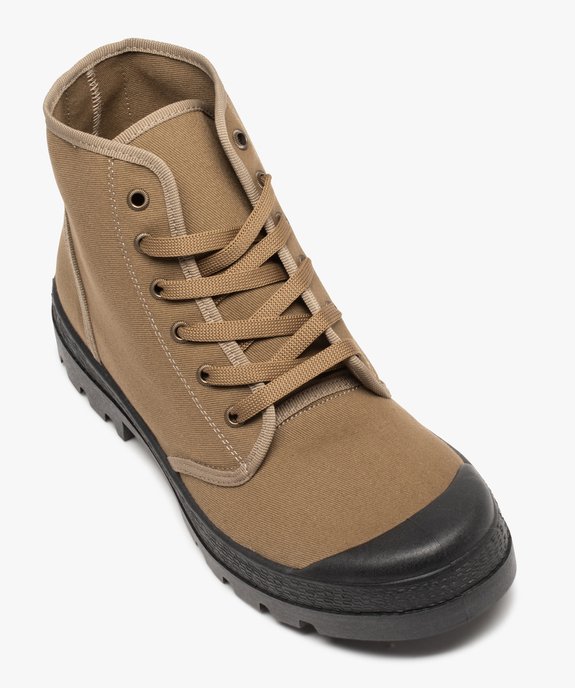 Baskets homme montantes en toile et semelle crantée vue5 - GEMO (CASUAL) - GEMO