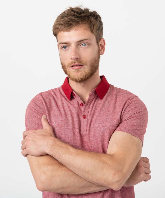 Polo homme à fines rayures et manches courtes vue2 - GEMO (HOMME) - GEMO