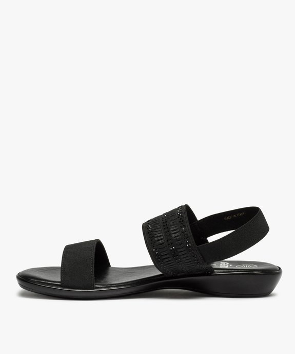 Sandales femme à larges brides élastiques et strass vue3 - GEMO (CASUAL) - GEMO