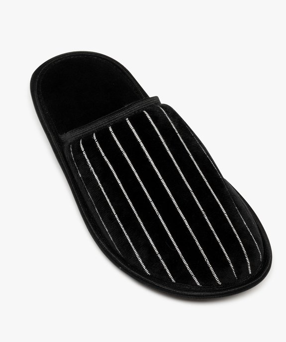 Chaussons homme mules d'intérieur en velours rayé vue5 - GEMO(HOMWR HOM) - GEMO