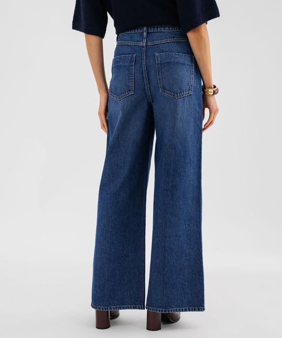 Jean palazzo taille haute femme vue3 - GEMO 4G FEMME - GEMO