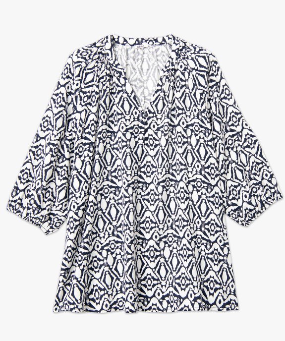 Blouse imprimée à manches 3/4 femme grande taille vue4 - GEMO 4G GT - GEMO