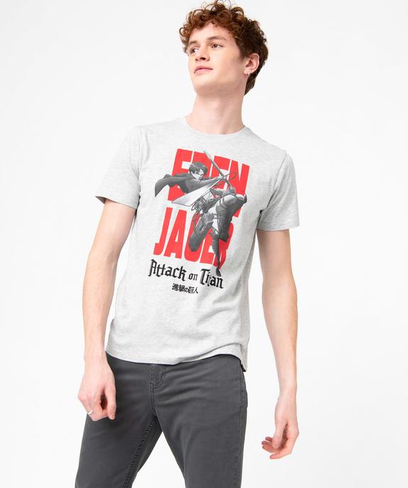 Tee-shirt homme à manches courtes imprimé - L'Attaque des Titans vue1 - ATTAQUE DES TITANS - GEMO