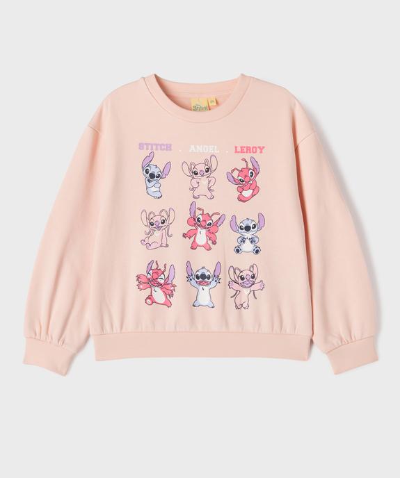 Sweat molletonné avec motif Stitch fille - Disney vue1 - LILO & STITCH - GEMO