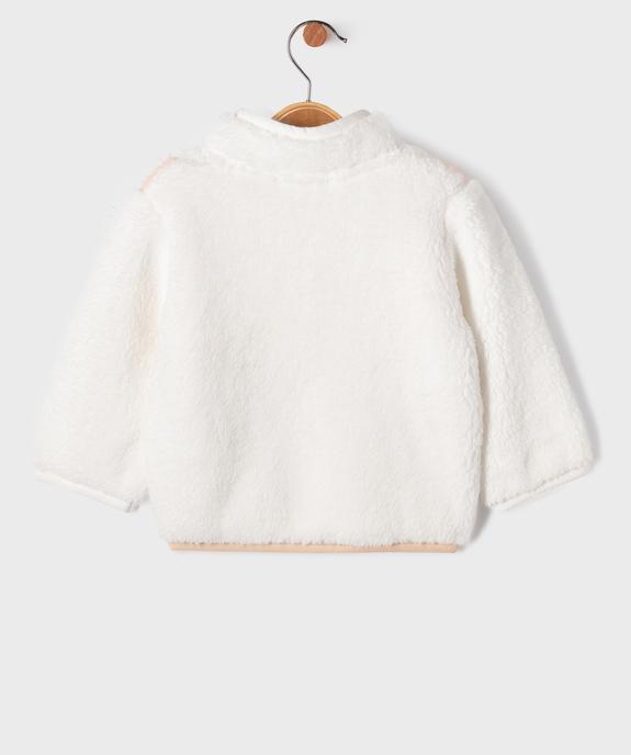 Sweat en sherpa avec col zippé bébé fille vue4 - GEMO(BEBE DEBT) - GEMO