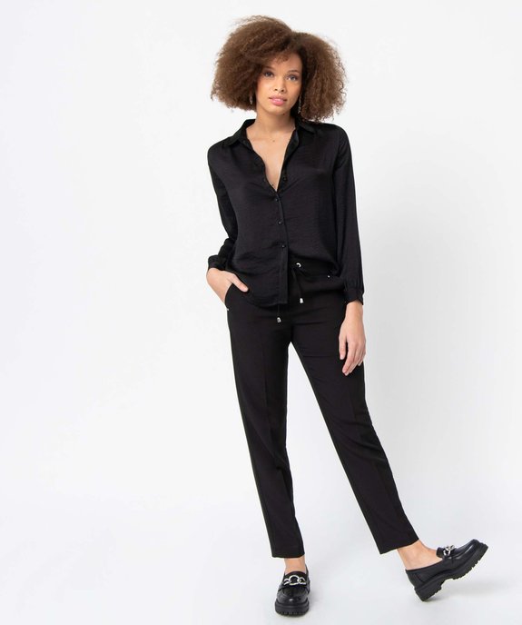 Chemise en satin à manches longues femme vue5 - GEMO 4G FEMME - GEMO