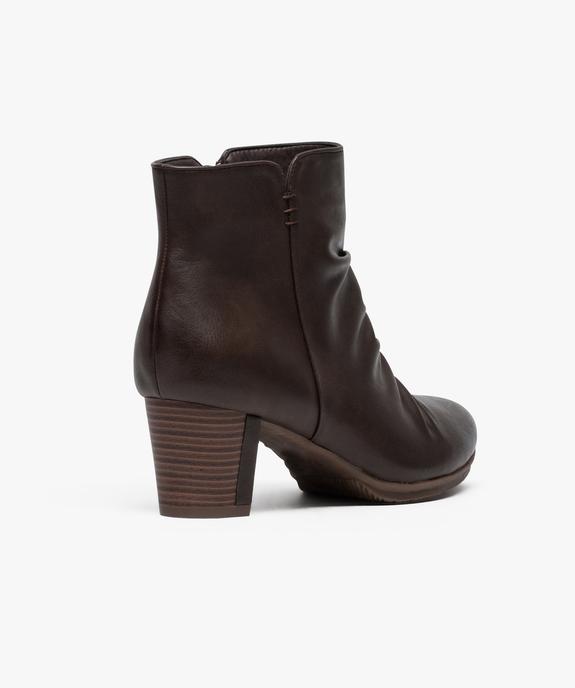 Bottines plissées à talon fantaisie vue4 - GEMO(URBAIN) - GEMO