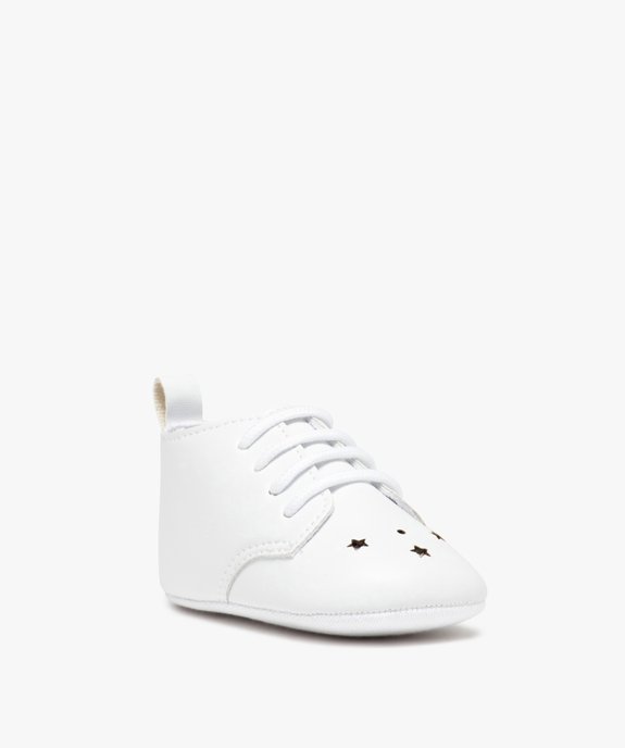Chaussons de naissance bébé garçon unis vue2 - GEMO 4G BEBE - GEMO