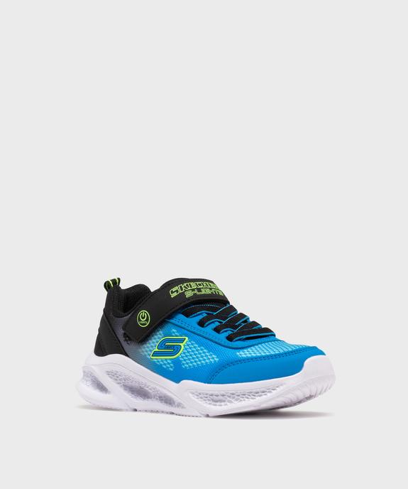 Baskets à scratch avec semelle lumineuse tricolore garçon - Skechers vue2 - SKECHERS - GEMO