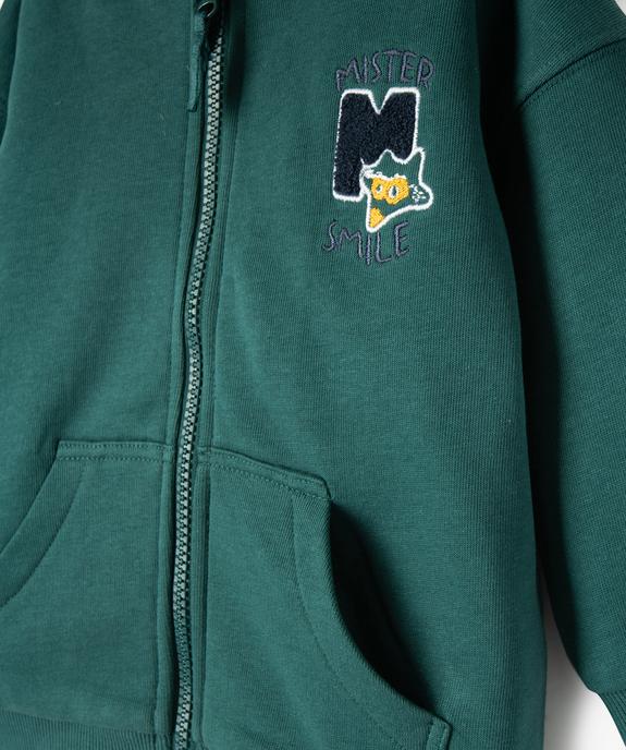 Sweat zippé à capuche en molleton doux bébé garçon vue2 - GEMO(BEBE DEBT) - GEMO