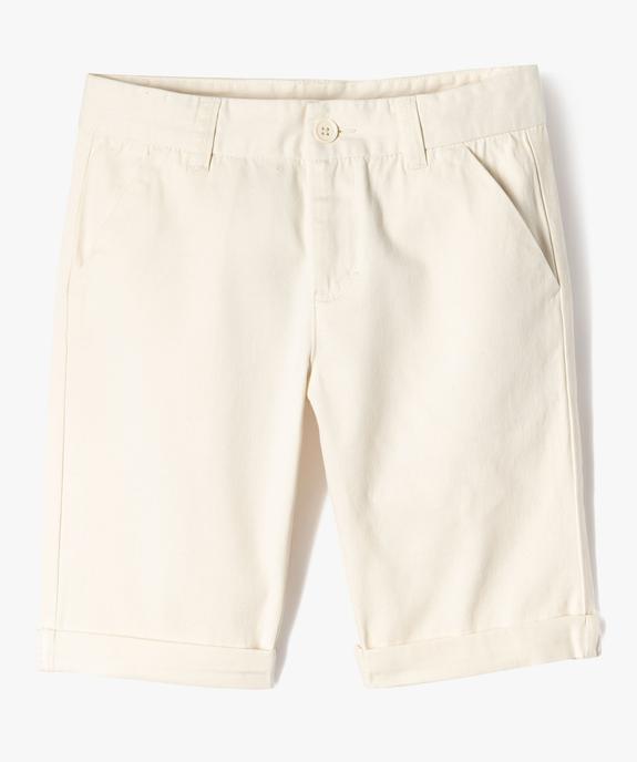 Bermuda coupe chino regular en toile de coton garçon vue1 - GEMO 4G GARCON - GEMO