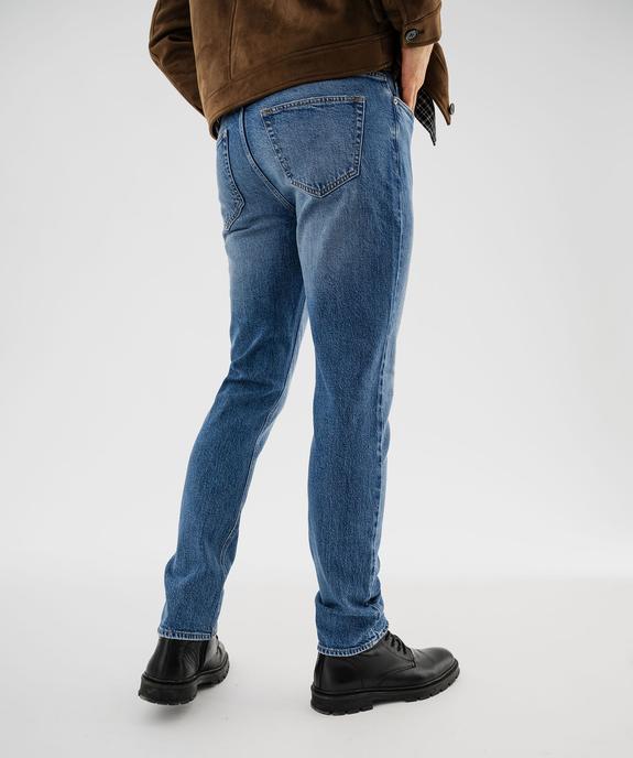 Jean straight en denim de coton stretch délavé homme vue4 - GEMO 4G HOMME - GEMO