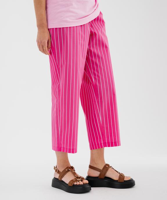 Pantalon en toile fine rayée femme vue2 - GEMO(FEMME PAP) - GEMO