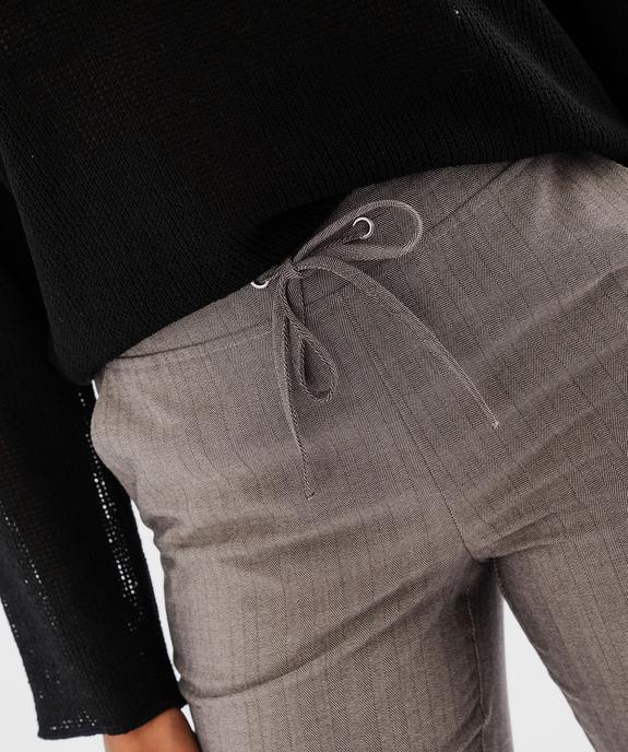 Pantalon droit en maille stretch à chevrons femme  vue2 - GEMO(FEMME PAP) - GEMO