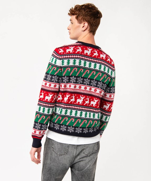 Pull de Noël multicolore homme vue3 - 1E PRIX BY GEMO - GEMO