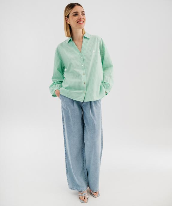 Chemise large manches longues rayée femme - LuluCastagnette vue5 - LULUCASTAGNETTE - GEMO