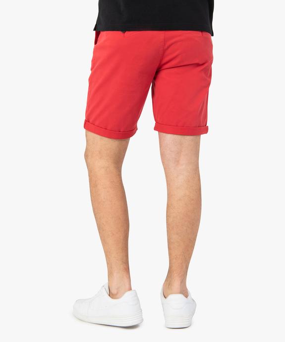Bermuda homme forme chino en coton stretch coloris unique vue3 - GEMO (HOMME) - GEMO