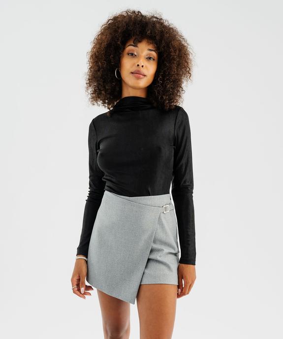 Jupe short pailletée coupe ample à boucle femme vue4 - GEMO(FEMME PAP) - GEMO