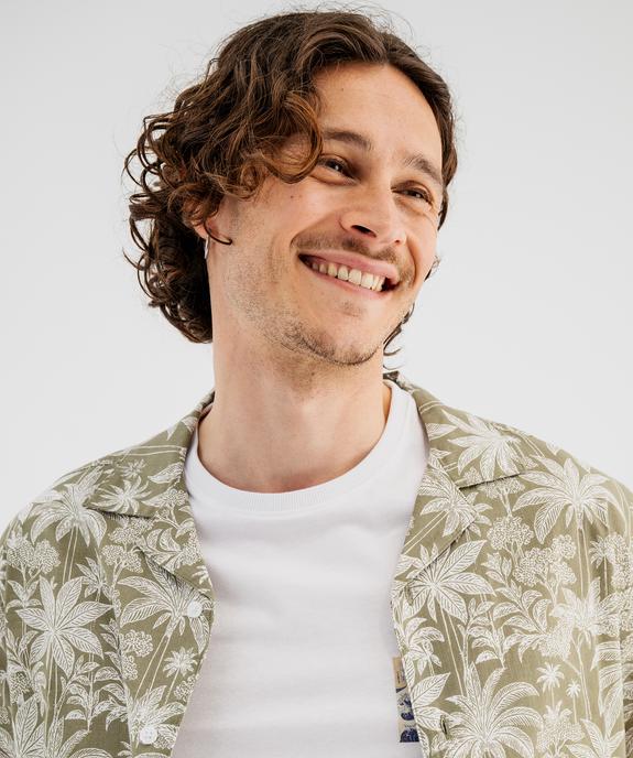 Chemise manches courtes en coton imprimé tropical homme vue2 - GEMO 4G HOMME - GEMO