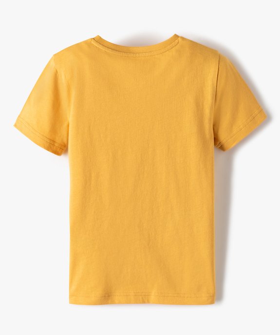 Tee-shirt à manches courtes en coton uni garçon vue3 - GEMO (ENFANT) - GEMO
