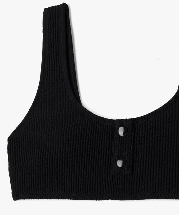 Maillot de bain deux pièces en maille gaufrée fille vue2 - GEMO 4G FILLE - GEMO