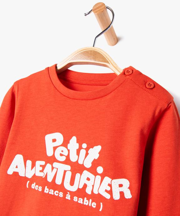 Tee-shirt manches longues à message fantaisie bébé garçon vue2 - GEMO(BEBE DEBT) - GEMO