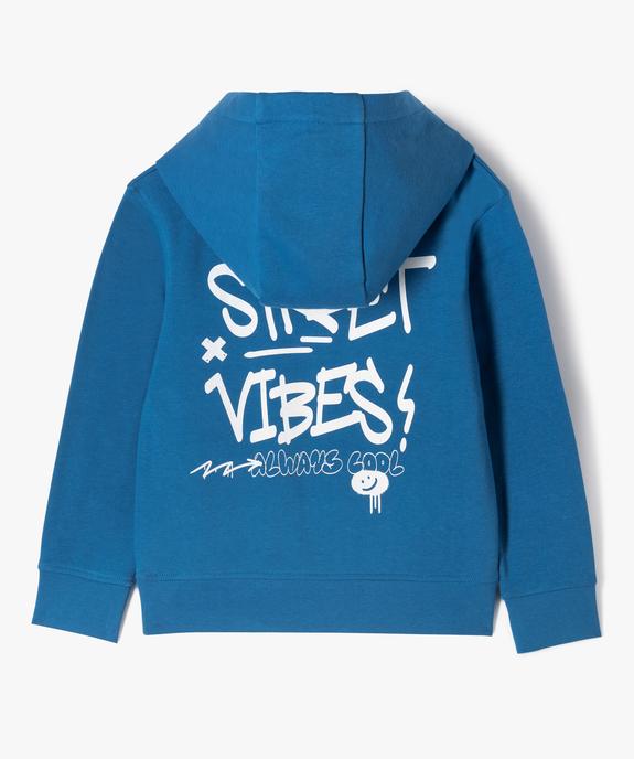 Sweat à capuche avec inscriptions devant et dos garçon vue4 - GEMO 4G GARCON - GEMO