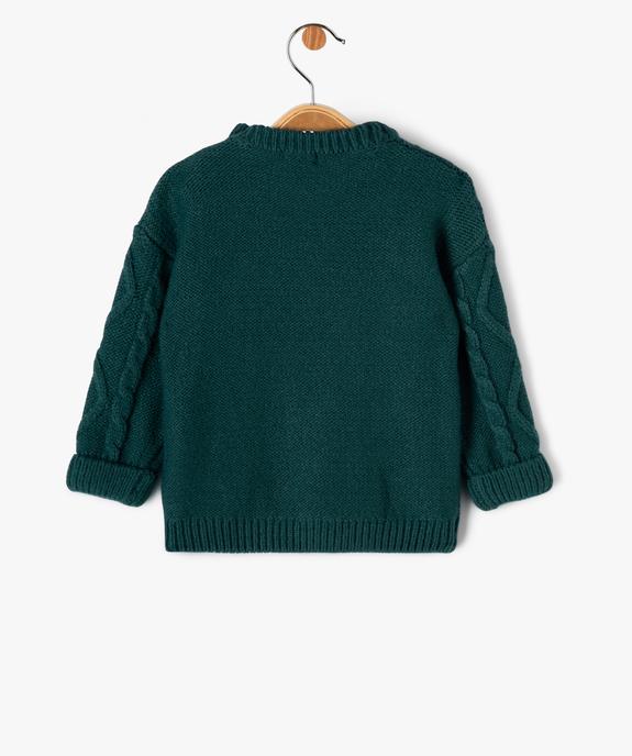 Pull torsadé col rond bébé garçon vue3 - GEMO(BEBE DEBT) - GEMO