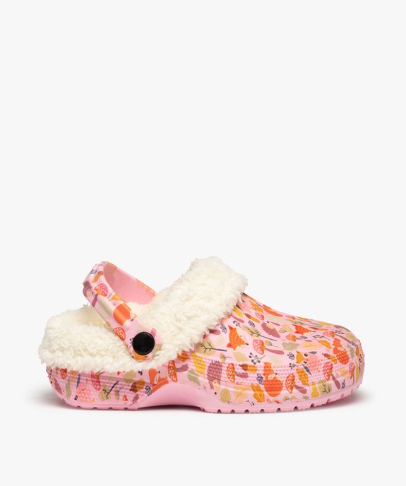 Chaussons fille sabots souples imprimés doublés sherpa vue1 - GEMO (ENFANT) - GEMO