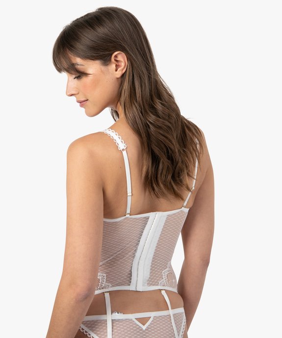 Guêpière en dentelle avec jarretières amovibles vue2 - GEMO(HOMWR FEM) - GEMO