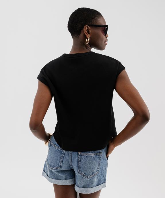 Tee-shirt sans manches en maille côtelée coupe oversize femme vue3 - GEMO 4G FEMME - GEMO