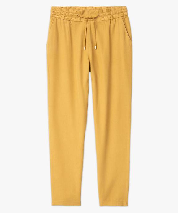 Pantalon femme en Lyocell forme carotte vue4 - GEMO 4G FEMME - GEMO