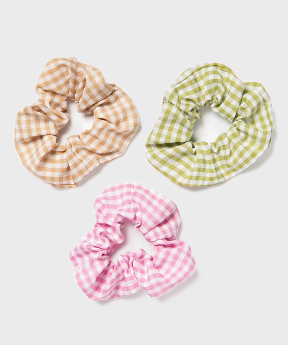 Chouchous pour les cheveux à motif vichy (lot de 3) vue1 - GEMO (ACCESS) - GEMO