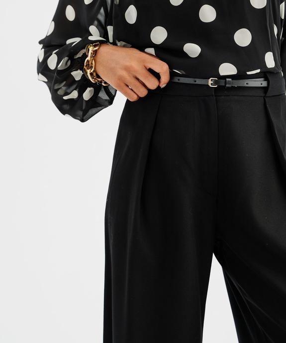 Pantalon de tailleur coupe large avec ceinture fine femme vue2 - GEMO(FEMME PAP) - GEMO