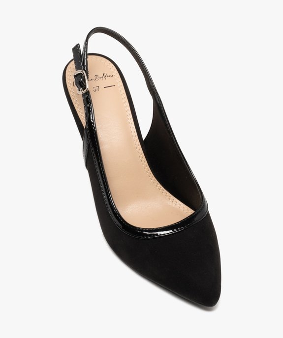 Escarpins sling-back en suédine et verni femme - Valentina Baldano vue5 - VALENTINA BALDA - GEMO